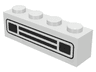 Brick 1 x 4 with Car Grille Black Pattern (Surface Print)