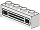 Brick 1 x 4 with Car Grille Black Pattern (Undetermined Type)