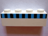 Brick 1 x 4 with Ferry Squares Light Blue and Black Pattern
