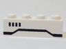 Brick 1 x 4 with 4 Black Squares and Black Stripe Pattern