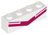 Brick 1 x 4 with Magenta Chevron Pattern (BrickHeadz Sweet Mayhem Torso)
