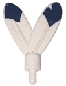 Minifigure, Plume Feathers with Small Pin with Black Tips Pattern on Both Sides