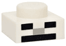 Plate 1 x 1 with Black and Light Bluish Gray Rectangles without Nose Outline Pattern (Minecraft Micromob Skeleton Face)