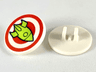 Road Sign 2 x 2 Round with Clip with Red Bullseye and Lime Rocket Pattern