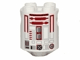 Brick, Round 2 x 2 x 2 Robot Body with Bottom Axle Holder (x Shape / + Orientation) with Black Full Small Rectangles, Dark Red Lines and Dark Red Pattern (SW R4-P17)