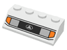 Slope 45 2 x 4 with Silver Car Headlights, Orange Signal Lights, Black Grille with White Triangle in Oval Logo Pattern