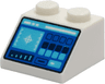 Slope 45 2 x 2 with Control Panel with Medium Azure and Dark Blue Buttons, Crosshairs, Bar Chart and Slot Pattern