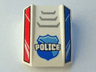 Slope, Curved 2 x 2 Lip with 'POLICE', Badge, Grille and Red and Blue Sides Pattern (10687)