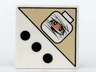 Tile 2 x 2 with 3 Black Dots and Mummy Head Pattern