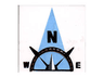 Tile 2 x 2 with Compass North 'N' in Light Blue Pointer Pattern