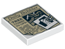 Tile 2 x 2 with Paper Clip, Minifigure Image and Daily Babbler 'TREE COMES TO LIFE' Newspaper Article Pattern