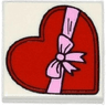 Tile 2 x 2 with Red Heart Present / Gift Box with Bright Pink Ribbon with Bow Pattern