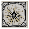 Tile 2 x 2 with Dark and Light Bluish Gray Stone Center and Edges, Tan and Dark Tan Radiating Lines Pattern (Mother Box Top)