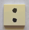 Tile 2 x 2 with 2 Black Hexagons Pattern (BrickHeadz Olaf Abdomen)