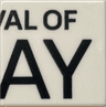 Tile 2 x 2 with Black 'AL OF' and 'AY' Pattern