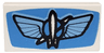 Tile 1 x 2 with Planet with Wings and Rocket Pattern