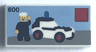 Tile 1 x 2 with LEGO Town Set 600 Police Patrol Box Art Pattern