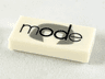 Tile 1 x 2 with Black 'mode' and Light Bluish Gray Wig Pattern