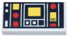 Tile 1 x 2 with Red and Yellow Controls and Two White Squares on Left Pattern