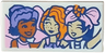 Tile 1 x 2 with Photo of Friends Minifigures Aliya, Autumn and Liann with Wigs and Wings Pattern