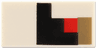 Tile 1 x 2 with Pixelated Black, Dark Tan Rectangle and Red Square Pattern Model Left Side (Minecraft Iron Golem Eye)