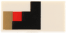 Tile 1 x 2 with Pixelated Black, Dark Tan Rectangle and Red Square Pattern Model Right Side (Minecraft Iron Golem Eye)