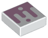 Tile 1 x 1 with Bright Pink Splotch and Dot Pattern