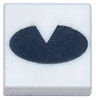 Tile 1 x 1 with Black Oval with Cutout Pattern