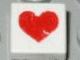 Tile 1 x 1 with Red Heart Pattern