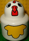 Primo Brick, Round Rattle 1 x 1 with Chicken Pattern