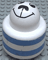 Primo Brick, Round Rattle 1 x 1 with Blue Stripes and Animal Face Pattern