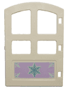 Duplo Door / Window Pane 1 x 4 x 4 with 4 Panes and Curved Top with Snowflake Pattern