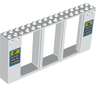 Door, Frame 2 x 16 x 6 with 3 Openings and 2 Studs on Either Side on Front with Flight Schedules Pattern