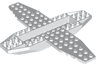 Aircraft Fuselage 4 x 16 x 1 with 2 x 10 Recessed Center and 8 x 4 Wings with Cutaways, 9 Holes