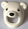 Minifigure, Headgear Head Cover, Costume Bear with Black Eyes and Nose Pattern