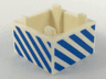 Container, Box 2 x 2 x 1 - Top Opening with Flat Inner Bottom with Medium Blue Diagonal Stripes Pattern