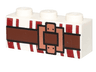 Brick 1 x 3 with Dark Red Lines and Brown Belt with Buckle Pattern