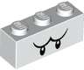 Brick 1 x 3 with Black Eyes and Eyebrows Pattern (Super Mario Boo Upper Face)