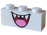 Brick 1 x 3 with Dark Red Open Mouth Smile with Sharp Teeth and Dark Pink Tongue Pattern (Super Mario Boo Lower Face)
