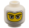 Minifigure, Head Balaclava with Eyes Hole Stitching Trim, Large Eye Whites Pattern