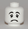 Minifigure, Head Mime Sad Face, Black Eyes with White Pupils Pattern
