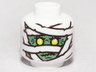 Minifigure, Head Alien Mummy with Sand Green Face, Wrappings, and Yellow Eyes Pattern