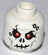 Minifigure, Head Skull Cracked with Holes, Red Eyes Pattern