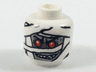 Minifigure, Head Alien Mummy with Light Bluish Gray Face, NON-Glow In Dark Wrappings, and Red Eyes Pattern