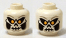 Minifigure, Head Dual Sided Skull Mask with Bright Light Orange Eyes, Skeleton Mouth Smile / Frown Pattern