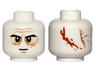 Minifigure, Head Light Nougat Sunken Eyes, Wrinkles, Scar, 2 Large Scars on Back Pattern (SW Darth Vader)