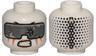 Minifigure, Head Alien Ninjago with Silver Goggles, Orange Stripes, Gritted Teeth Pattern