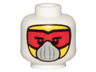 Minifigure, Head Balaclava with Eyelashes, Red Goggles, White Mask Pattern