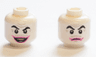 Minifigure, Head Dual Sided Black Eyebrows, Light Bluish Gray Wrinkles and Moustache, Dark Pink Lips, Open Mouth Smile with Teeth / Closed Mouth Pattern (The Joker)