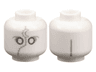 Minifigure, Head Alien Dark Bluish Gray Eye Holes, Light Bluish Gray Eye Shadow, Crescent Moon, Stitching, and Line on Back Pattern